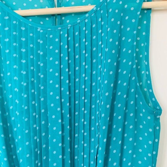 Teal Polka dot Summer dress - Picture 3 of 5